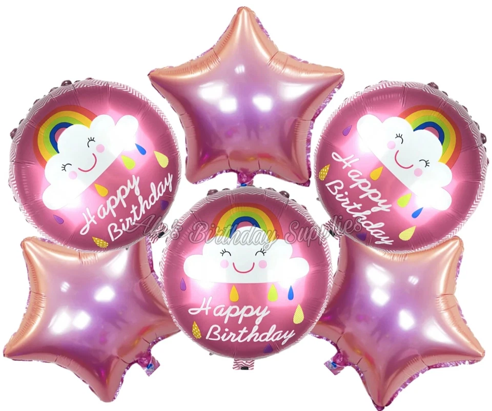 Juego de 6 globos arco iris suministros para fiesta de cumpleaños Foto 1 de 1