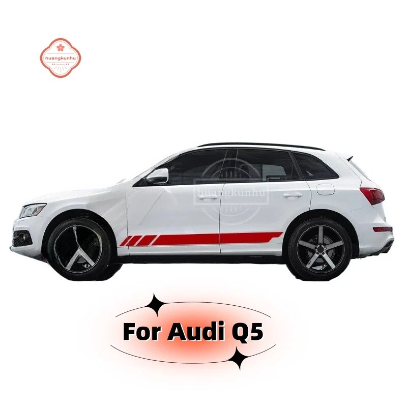 Kit de calcomanías de vinilo para puertas laterales de coche Audi Q5 2008-2018 2 piezas negro Foto 1 de 4