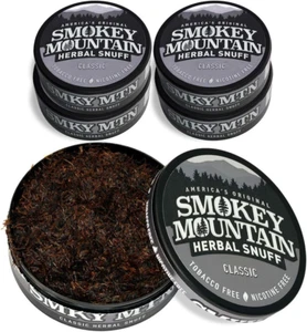 Smokey Mountain Herbal Long Cut – Classic – 5 Can Box - Tobacco Free and Nicotin - Picture 1 of 12