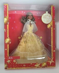 HOLIDAY BARBIE SIGNATURE 2023 Dark Brown Hair Doll 35th ANNIVERSARY NEW Sealed - Picture 1 of 17