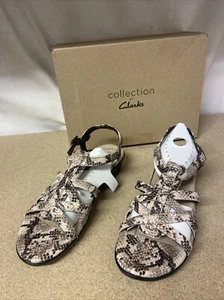 Women’s Clark’s Sandals Loomis Katey Snakeskin Uk 5D New Free Postage - Imagen 1 de 13