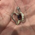 AVON PURPLE AMETHYST RHINESTONE FEBRUARY Open Heart With Color Accents Pendant