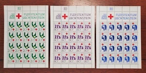 Liechtenstein 1963 full sheets of International Red Cross MNH Scott 376-378 - Picture 1 of 5