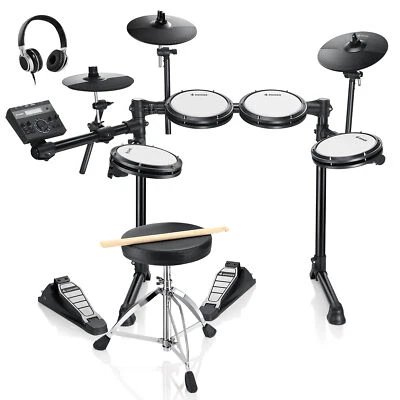 Donner DED-200 Lite Electric Drum Set With Throne Quiet Mesh Pad Dual Zone Snare - Image 1 of 4
