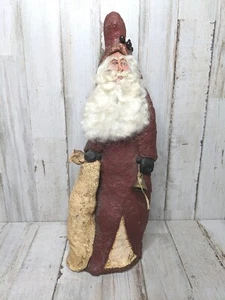 Vintage Folk Art Plaster Santa - Caledonia Folk Art - Signed Dulaney 1992 - Picture 1 of 7