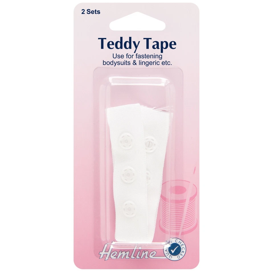 Snap Tape: 90mm: White: 2 Sets: By Hemline - H472WHT - Image 1 of 1