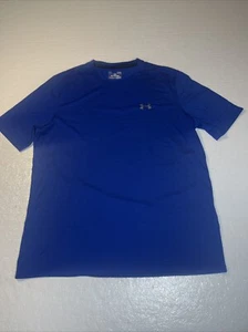 Under Armour Heat Gear Loose Threadborne Shirt Size Large Royal Blue - Picture 1 of 9