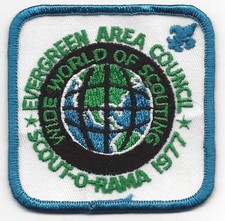 Evergreen Conselho Comarcal - 1977 Scout-o-Rama Patch-Mount Baker Conselho