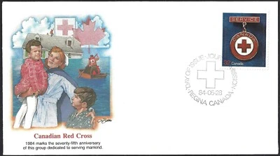 🍁Canadá #1013 "Cruz Roja de Canadá" Cubierta Fleetwood 1984 Nueva Foto 1 de 2