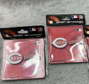 2pk Cincinnati Reds Magnet 3D Wooden Style 3x3 Collectibles MLB Official Merch - Picture 1 of 3