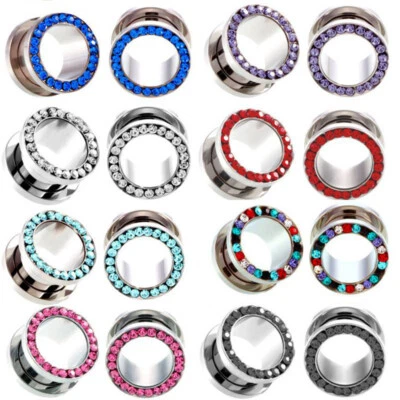 1 pieza enchufes túneles de carne colgantes túneles de carne plateados moda regalo oreja Foto 1 de 4