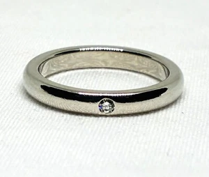Anillo apilable de alianza de boda de platino con un solo diamante TIFFANY & CO PERETTI PT950 4 - Imagen 1 de 7