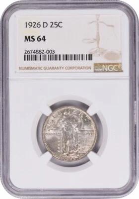 1926-D Standing Liberty Silver Quarter MS64 NGC - Image 1 of 2