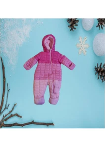 Winter hooded overall winter coat pink for baby 9-12 month SNOZU 100% POLYESTER - Picture 1 of 5