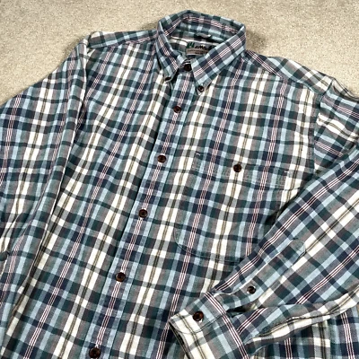 EMS Shirt Men Large Button Down Green Blue Plaid Eastern Mountain Sports Outdoor - Image 1 of 4