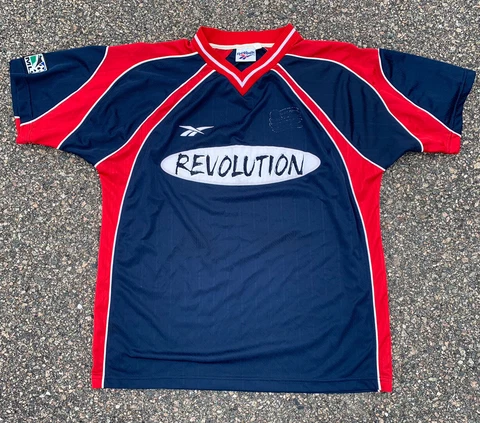 New England Revolution MLS Major League Soccer Vintage Jersey Reebok Size Medium Cover