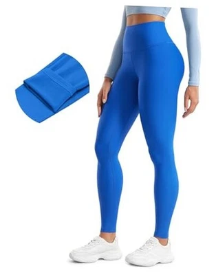  抓绒内衬打底裤 28 英寸 - 热休闲休闲锻炼中号闪亮蓝色 — 第 1/4 张图片