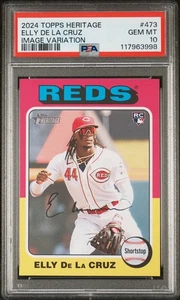 2024 Topps Heritage IMAGE VARIATION Elly De La Cruz #473 PSA 10 #3998 - Bild 1 von 2