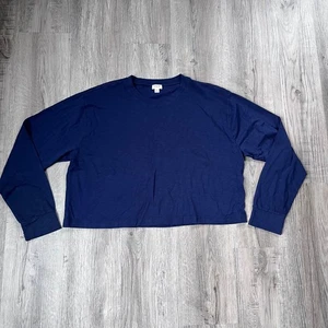 Camisa corta manga larga J.Crew para mujer azul marino algodón XL - Imagen 1 de 7