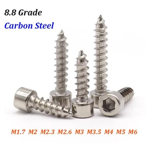 Tornillo autorroscante hexagonal con cabeza de taza niquelada de acero al carbono de grado 8,8 - Imagen 1 de 7