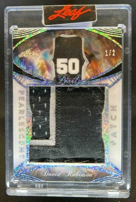 2025 Leaf Pearl Multi-Sport David Robinson Pearlescent Patch Silver Glitter #/2 - Image 1 of 2