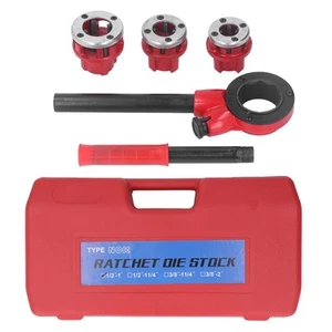 3 Dies Pipe Threader Kit 62A Ratcheting Pipe Threading Tool Set For Steel Hot - Picture 1 of 12