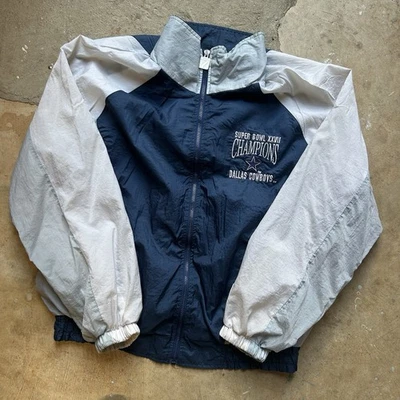 Chaqueta cortavientos grande vintage Logo 7 Dallas Cowboys Super Bowl XXVII para hombre Foto 1 de 4