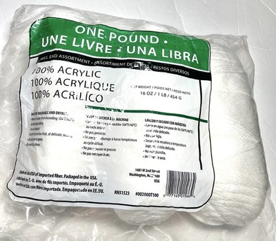 HILO ACRÍLICO EXTREMO MOLINO UNA LIBRA.  1 Pk. BLANCO. Combino Envío, VER DETALLE Foto 1 de 3