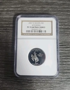 2007-S Silver Proof Wyoming 25C -  NGC PF70 UCAM State Quarter Ultra Cameo - Picture 1 of 2