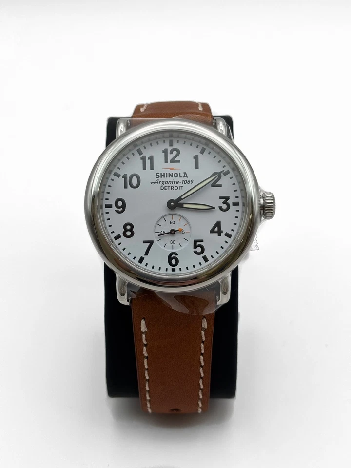Nuevo reloj para hombre Shinola The Runwell esfera blanca correa de cuero S0110000109 Foto 1 de 1