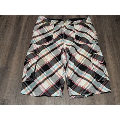 Pantalones Cortos Carga COOGI Para Hombre a Cuadros Talla 44 Multi Dorado Cremallera Acentos Foto 1 de 4