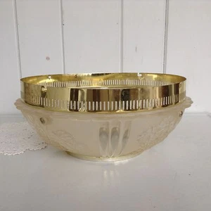 Twist & Lock Messing mattiertes geätztes Glas Weinblätter Schirm Kugel 12" Monteurring - Bild 1 von 11