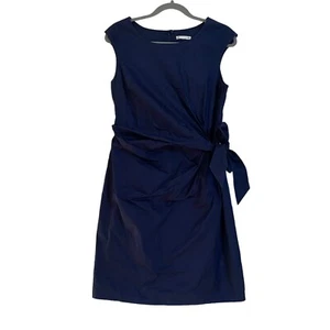 Target Womens Dress Size 16 Blue Sleeveless Front Drape Side Belt Round Neck Zip - Picture 1 of 14