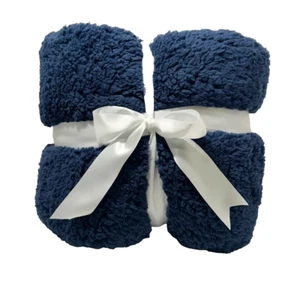 Teddy Bear Plush Kids' Throw - Pillowfort - Blue - Size 50in(L) x 60in(W) (NWOT) - Picture 1 of 7
