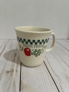Vtg Corning Corelle Farm Fresh Homemade Coffee Cup Mug Apples Checkers Country - Picture 1 of 3