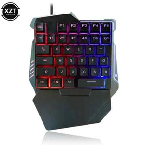 USB One-handed Keyboard Mechanical Keyboard Portable 35 Keys Mini Wired Keyboard - Picture 1 of 6