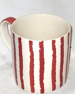 WHITTARD Of CHELSEA Hand painted Red Stripe small coffee tea mug - Picture 1 of 2