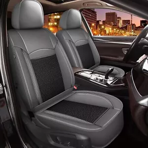 Car Seat Covers Full Set Faux Leather Protector Grey For FORD FUSION 2006-2020 - Picture 1 of 7