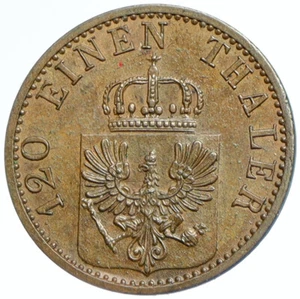 1870 C GERMAN STATES PRUSSIA King WILHELM I Antique OLD 3 Pfenninge Coin i102371 - Picture 1 of 3