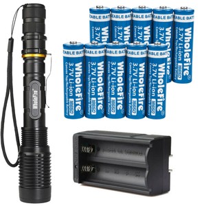Super Bright Rechargeable LED Flashlight Tactical Police + Rechargeable Battery