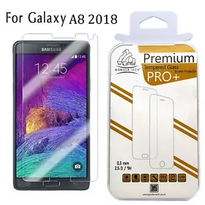 Samsung Galaxy A8 2018 Genuine Gorilla Tempered Glass Film Screen Protector  - Picture 1 of 7