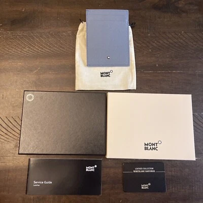 MONTBLANC Sartorial 4cc Tarjetero Identificación Denim Cuero Azul 124187 (4.75"x3.50") Foto 1 de 4