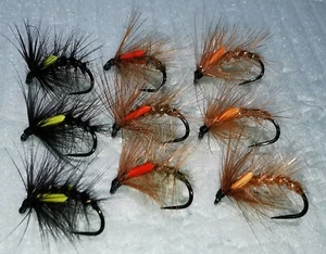 9 x SNATCHER Wet BARBLESS TROUT FISHING FLIES SIZE 14 SMALL - Picture 1 of 5