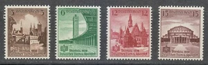 Alemania 1938 Estampillada sin montar o nunca montada Mi 665-668 Sc 486-489 Festival Alemán de Gimnasia y Deportes ** - Imagen 1 de 2
