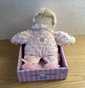 Kids Preferred Plush Doll Lovey Blond Blue Eyes Pink Textured Knotted Hat New! - Picture 1 of 5