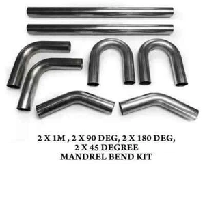 8 PCE 2 1/2 INCH STAINLESS STEEL TUBING POLISHED 2 X 1 MTR 2 X 90 2 X 45 2 X 180 - Picture 1 of 1