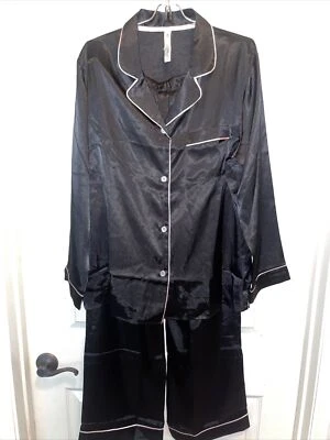 Conjunto Top/Pantalones Gilligan & O’malley Mujer’s L Negro Rosa Satinado Después de Horas Foto 1 de 4