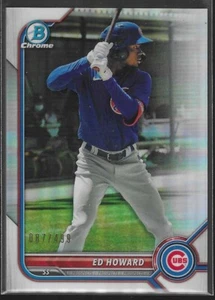 2022 Bowman Chrome Refractor Ed Howard /499 #BCP-64 Chicago Cubs - Picture 1 of 2