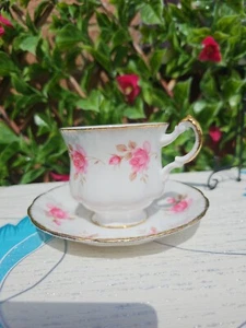 Vintage Paragon Rose R223 Montrose Shape Gold Gilt Rose Coffee Cup Saucer 220ml - Picture 1 of 8