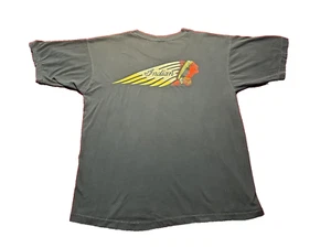 T-shirt uomo nera vintage logo moto indiane uomo grande - Foto 1 di 7